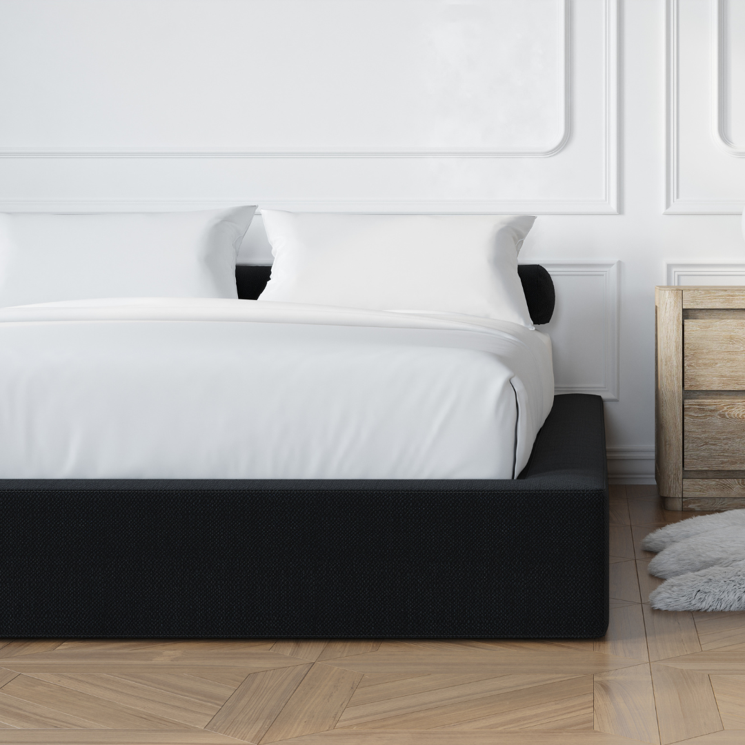 Close up view of soft bed frame foot panel | SoftFrame Designs