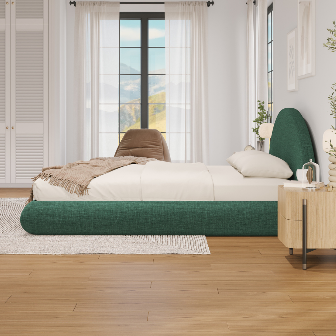 Kids Luna Bed Set: Bed Frame and Headboard Set | Forest