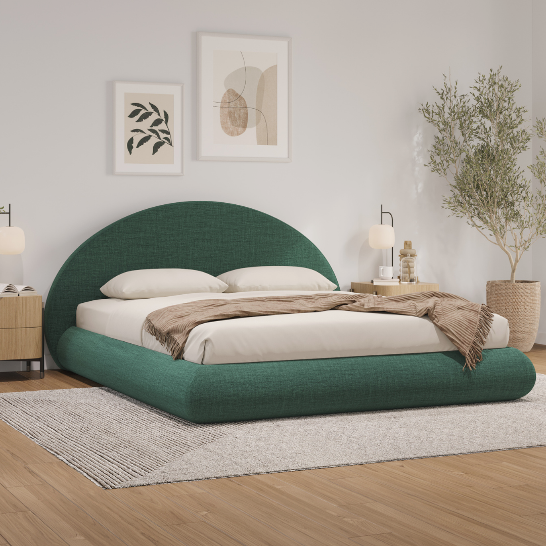 Luna Bed Set: Bed Frame + Headboard | Forest