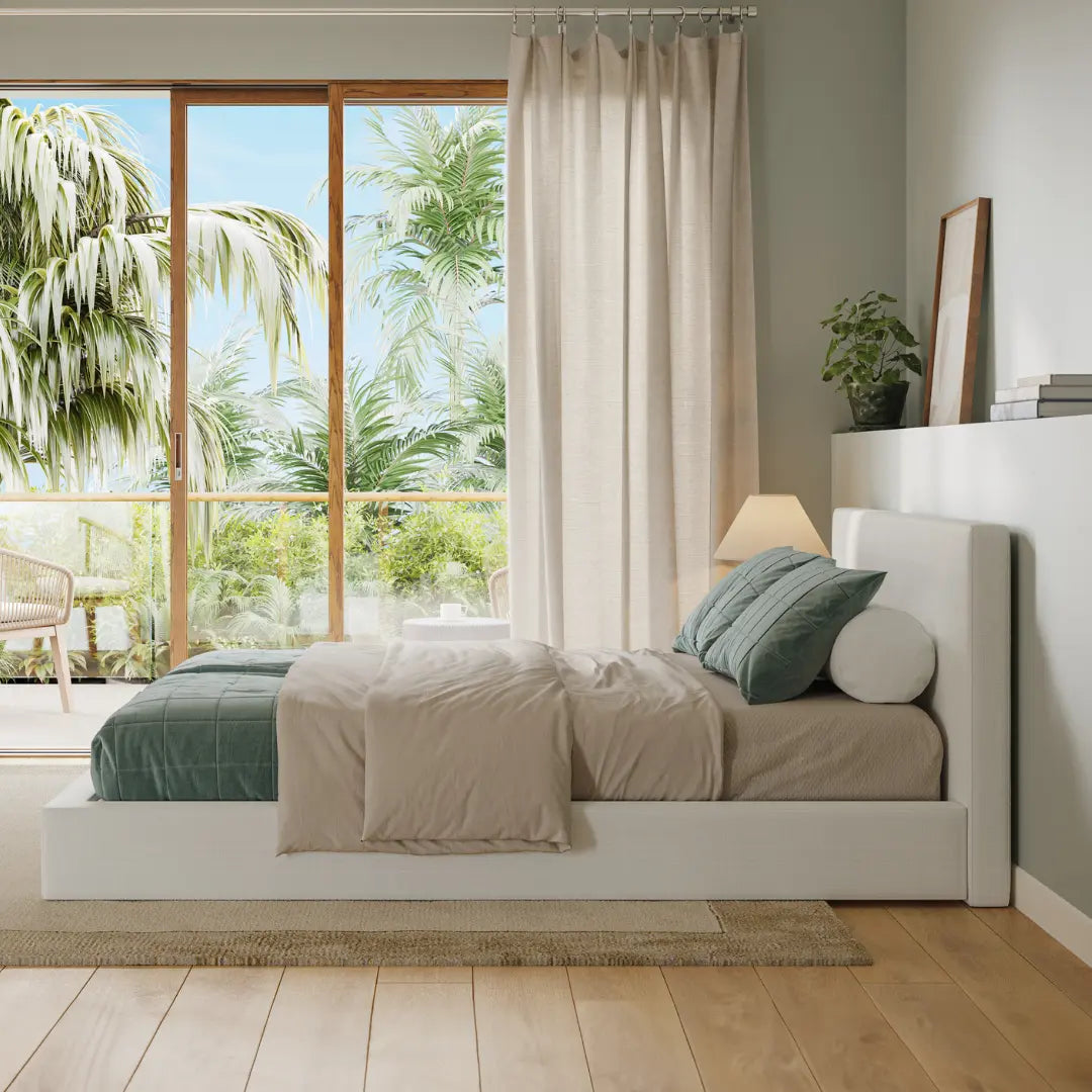 Classic set white | White | side view | all cushion headboard | SoftFrame Designs |