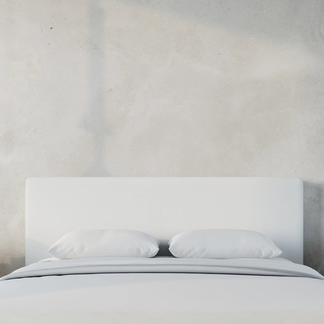 Classic Headboard white | White Headboard | front view | all cushion headboard | SoftFrame Designs |