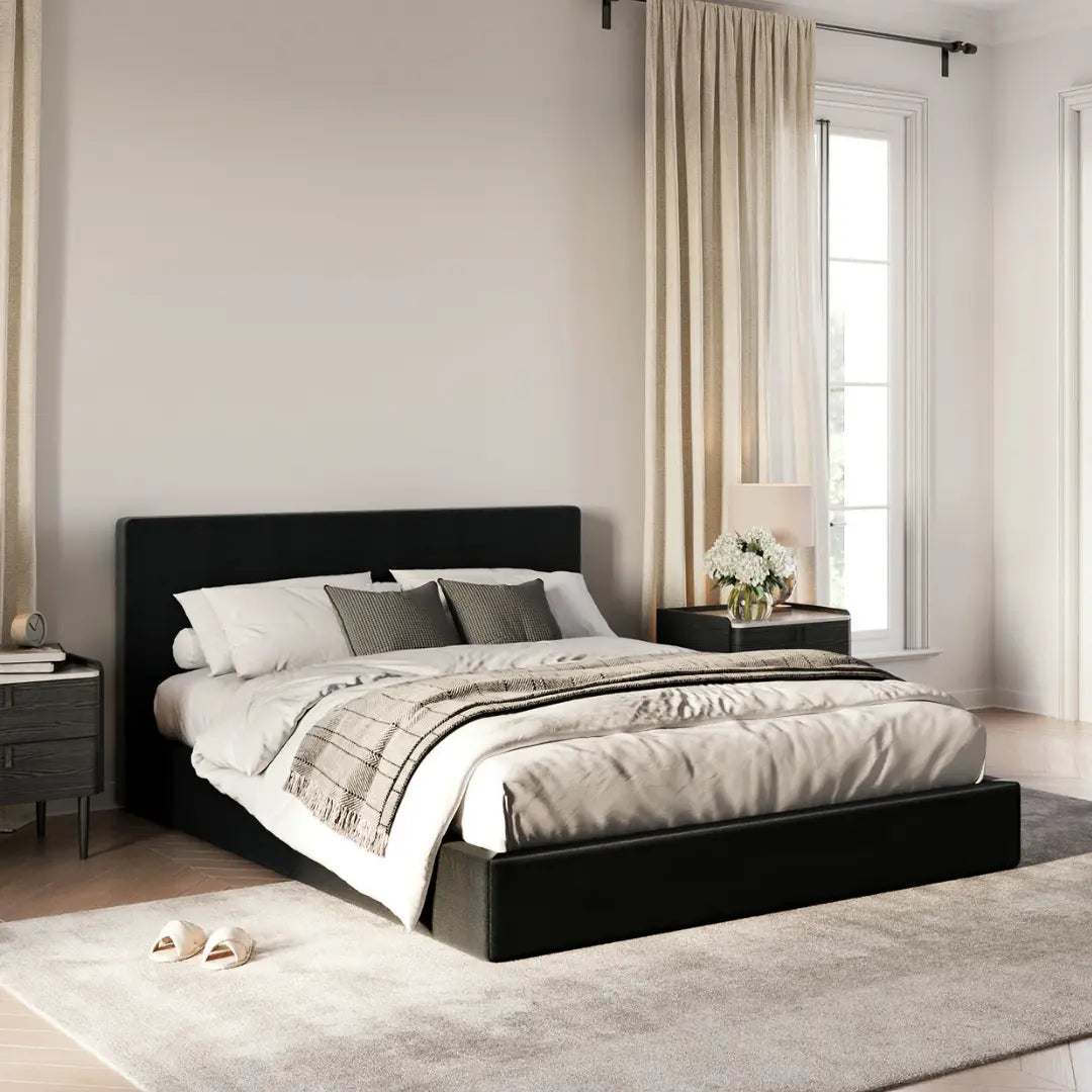 Classic set | Onyx bed | SoftFrame Designs | Angle view | Cloud bed | All cushioned bed frames |