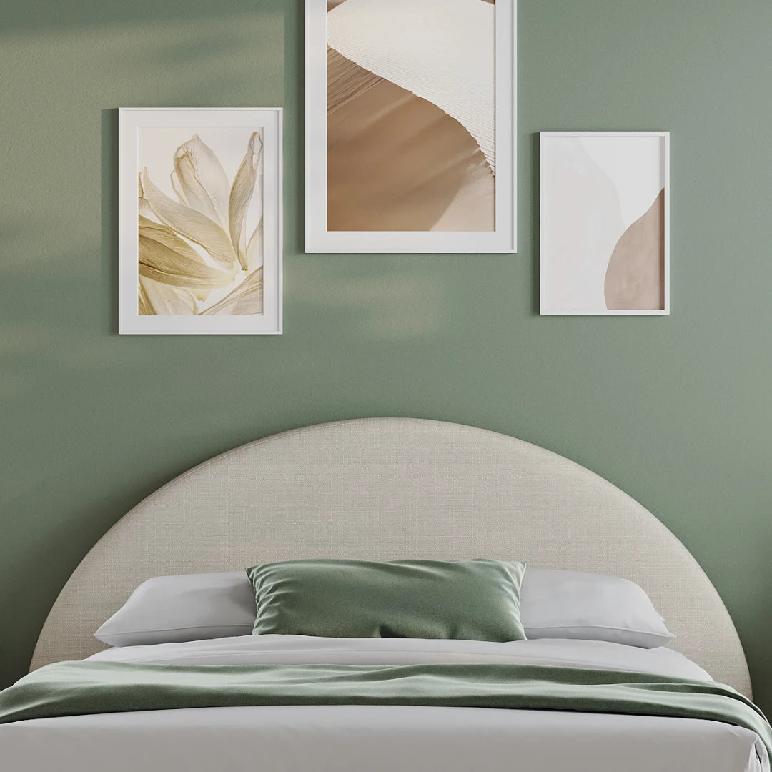 Dune cloud be all cushioned headboard | Luna headboard, Queen, Beige, front view | SoftFrame Designs