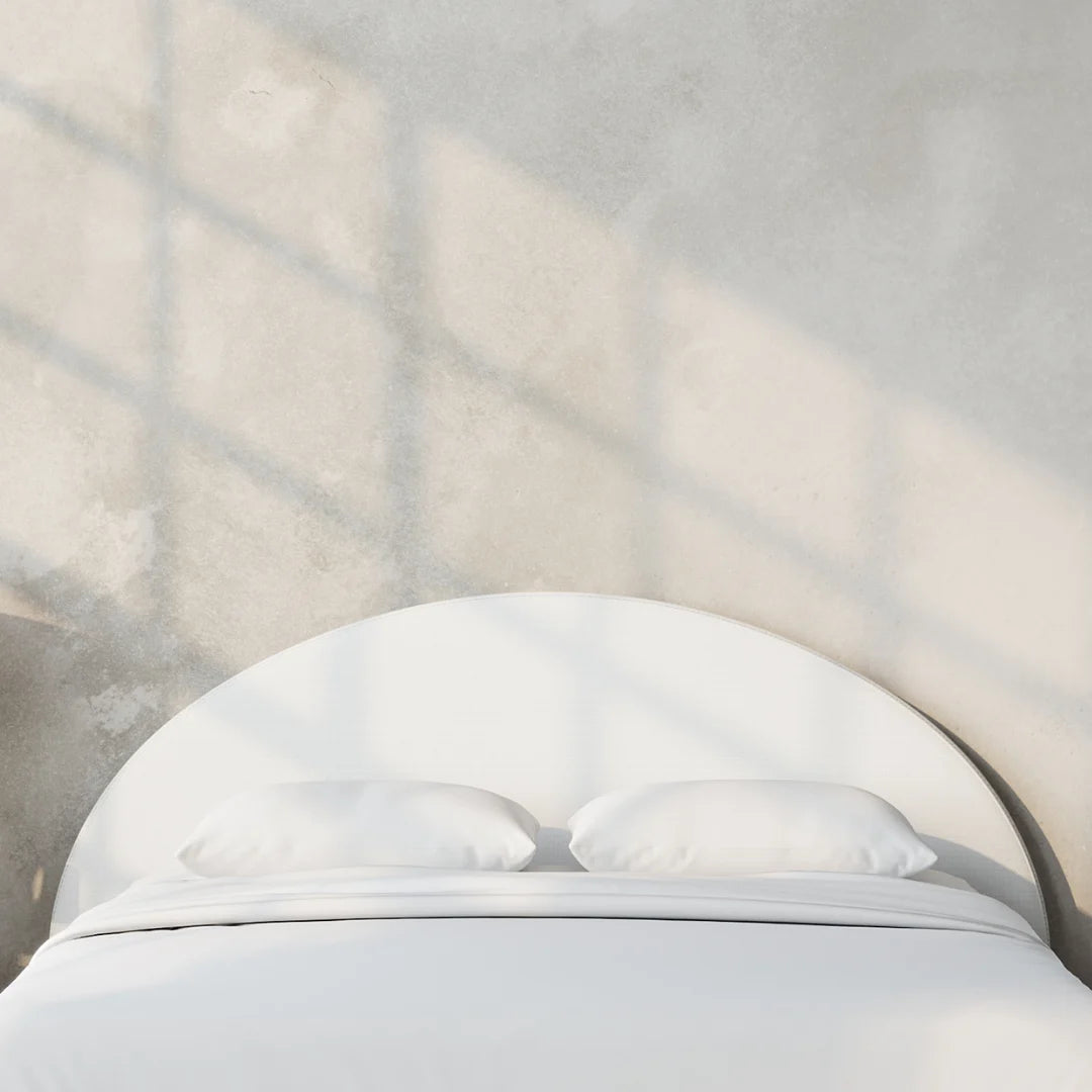 White cloud bed | Luna headboard, Queen, White, Front view | SoftFrame Designs