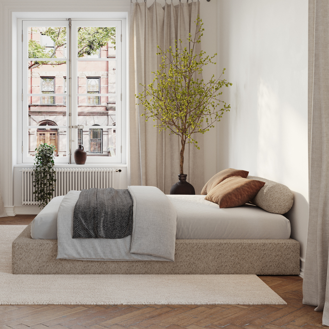 All cushioned bed frame| Front view angle| SoftFrame designs| Cloud bed| Ultra bed frame|
