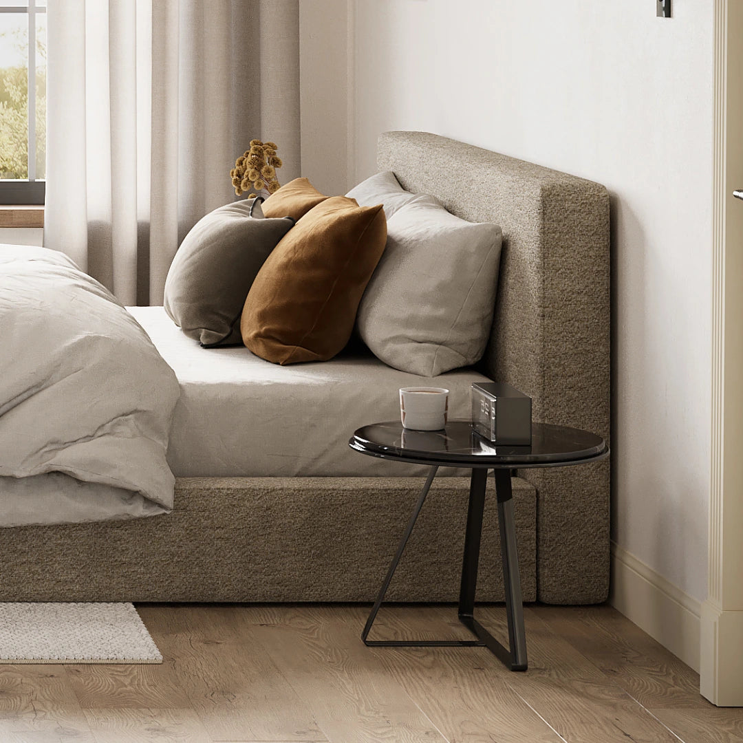 Cloud bed| All cushioned headboard| Brown headboard| Ultra headboard| Teddy| SoftFrame Designs|