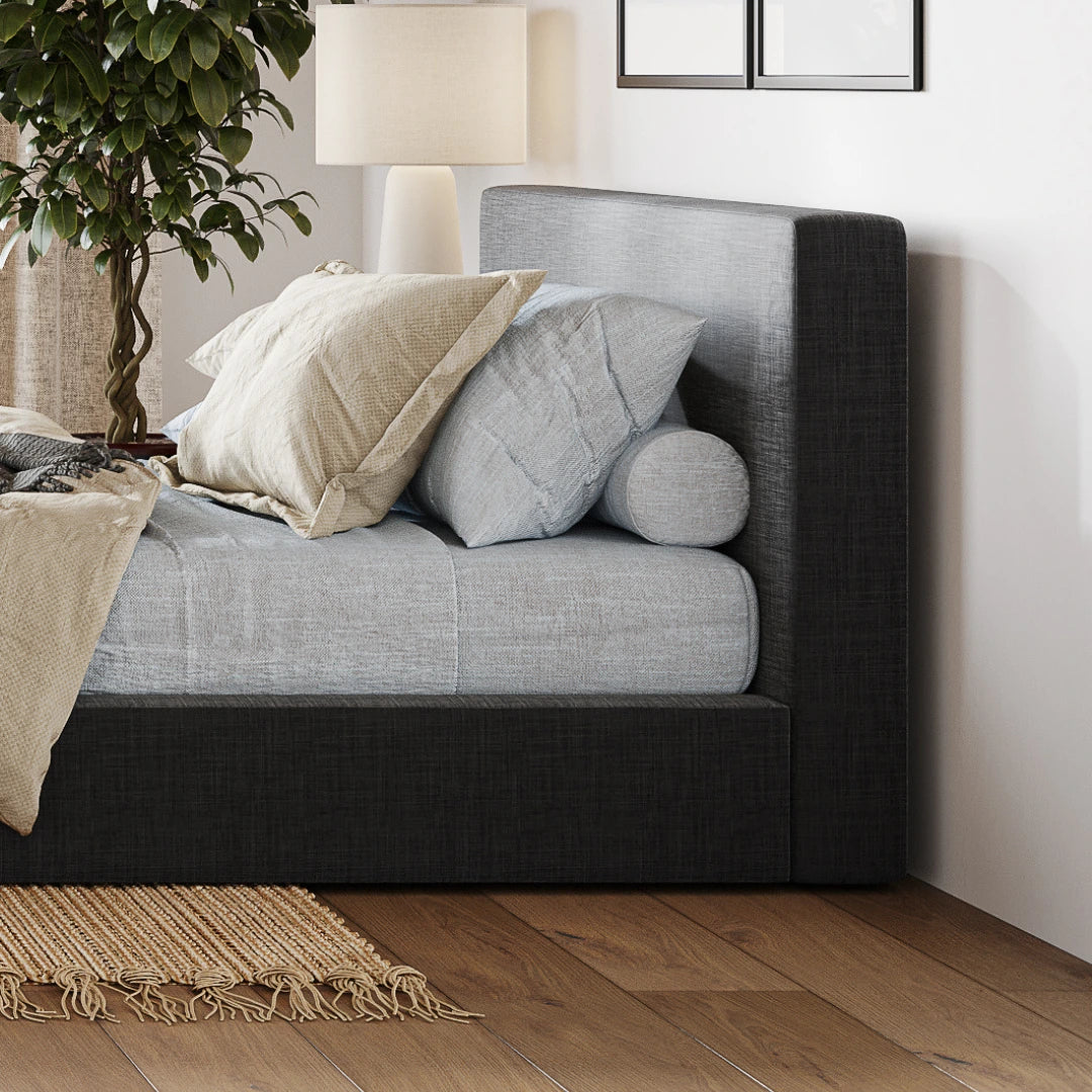 Cloud bed| All cushioned headboard| Charcoal headboard| Ultra headboard| SoftFrame Designs|
