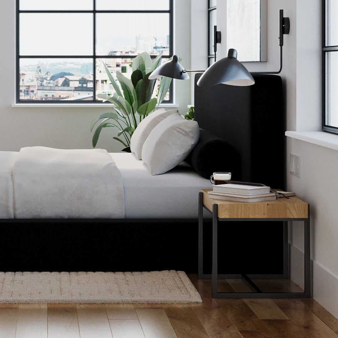 Cloud bed| All cushioned headboard| Black headboard| Ultra headboard| Black| SoftFrame Designs|