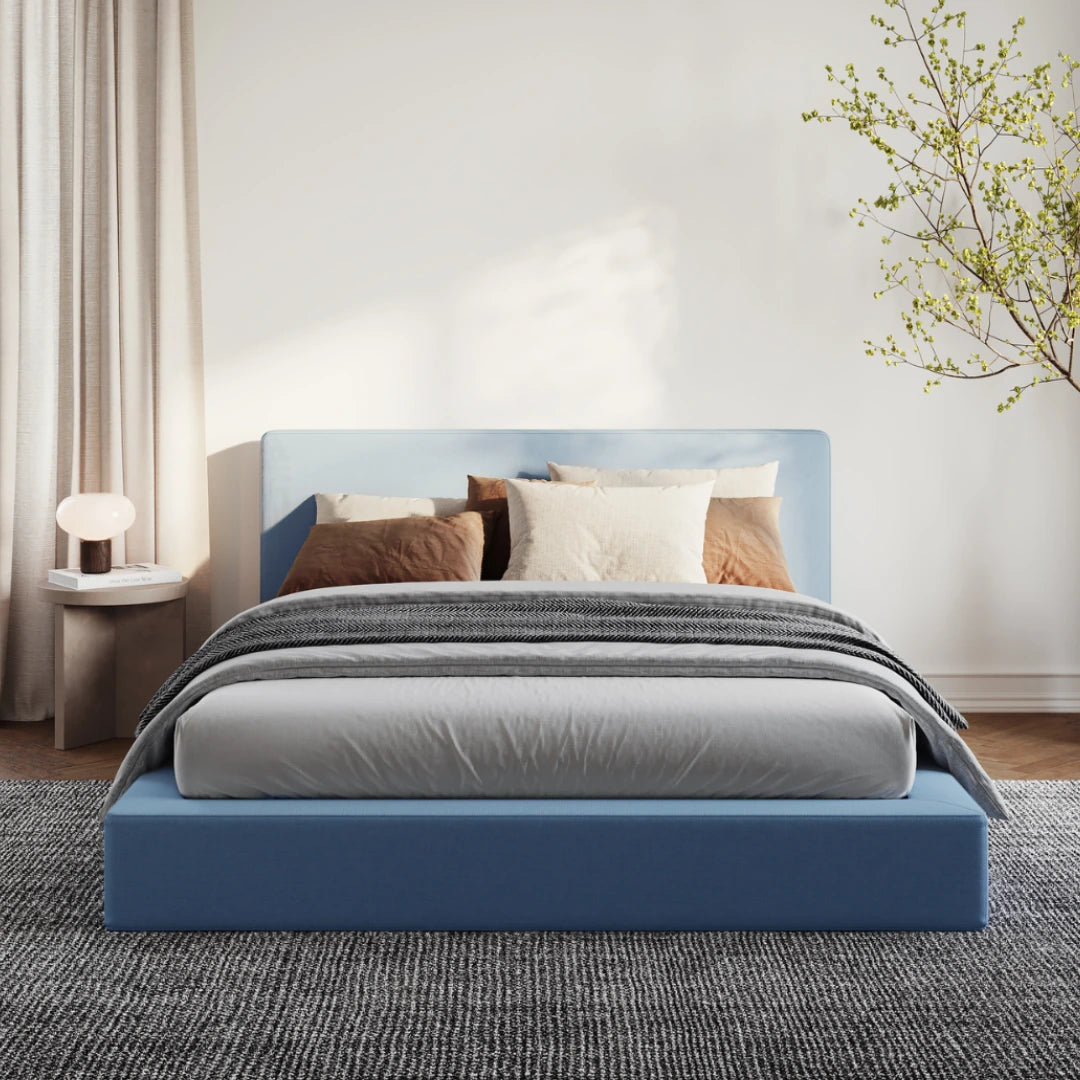 Ultra Set: Bed Frame Headboard l Sky Blue SoftFrame®