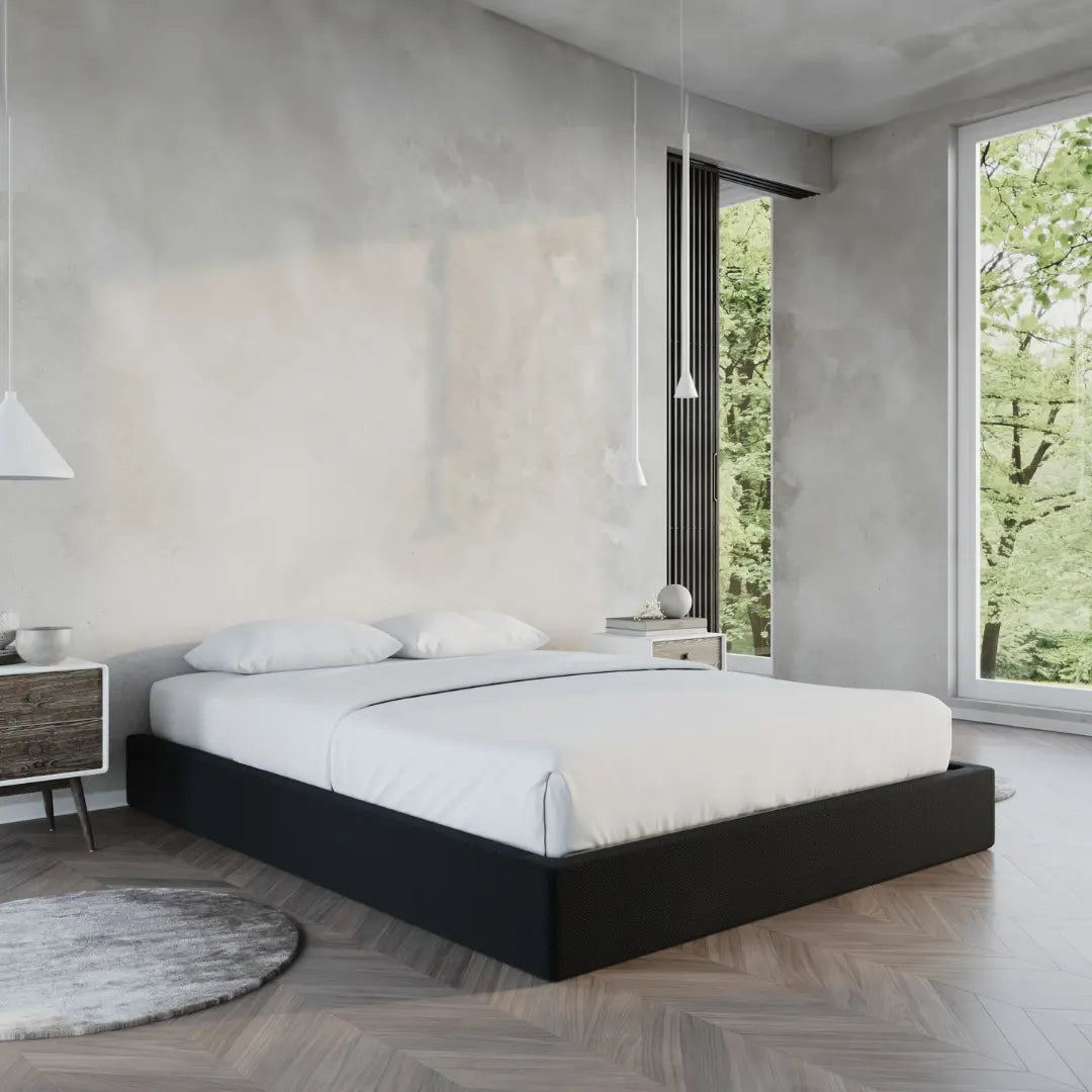 Classic bed frame | Onyx bed | SoftFrame Designs | angle view | Cloud bed | All cushioned bed frames |