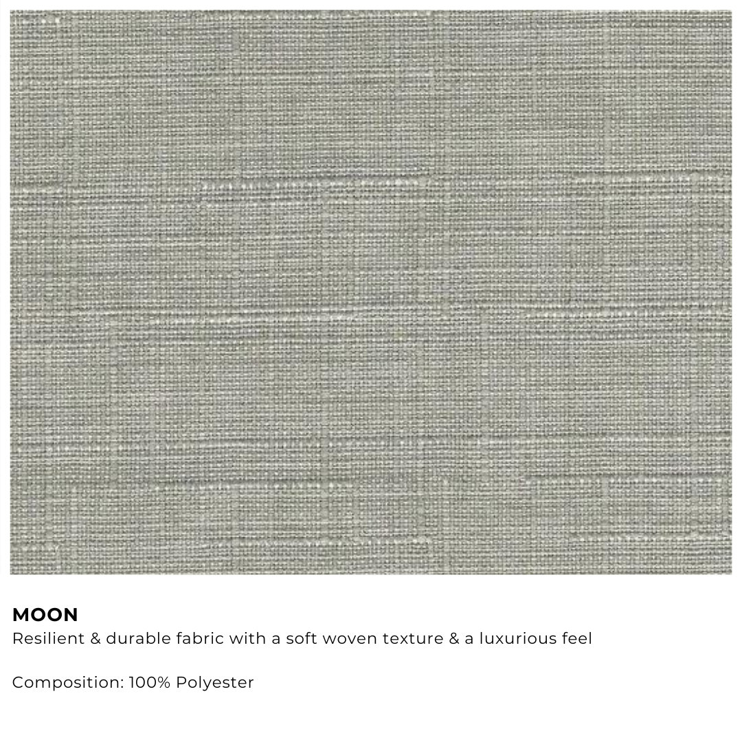 Moon fabric swatch with description