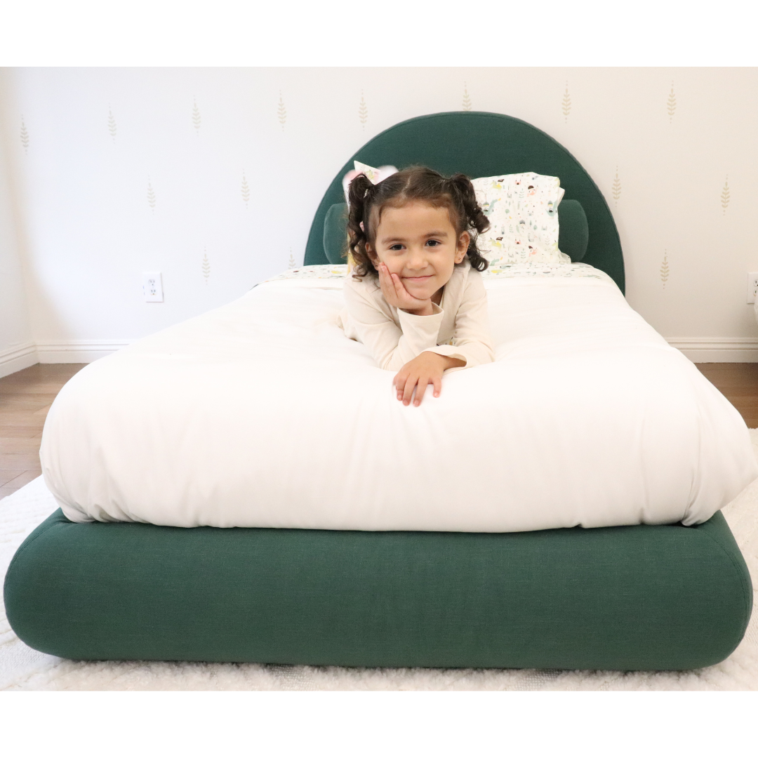 Kids Luna Bed Set: Bed Frame and Headboard Set | Forest