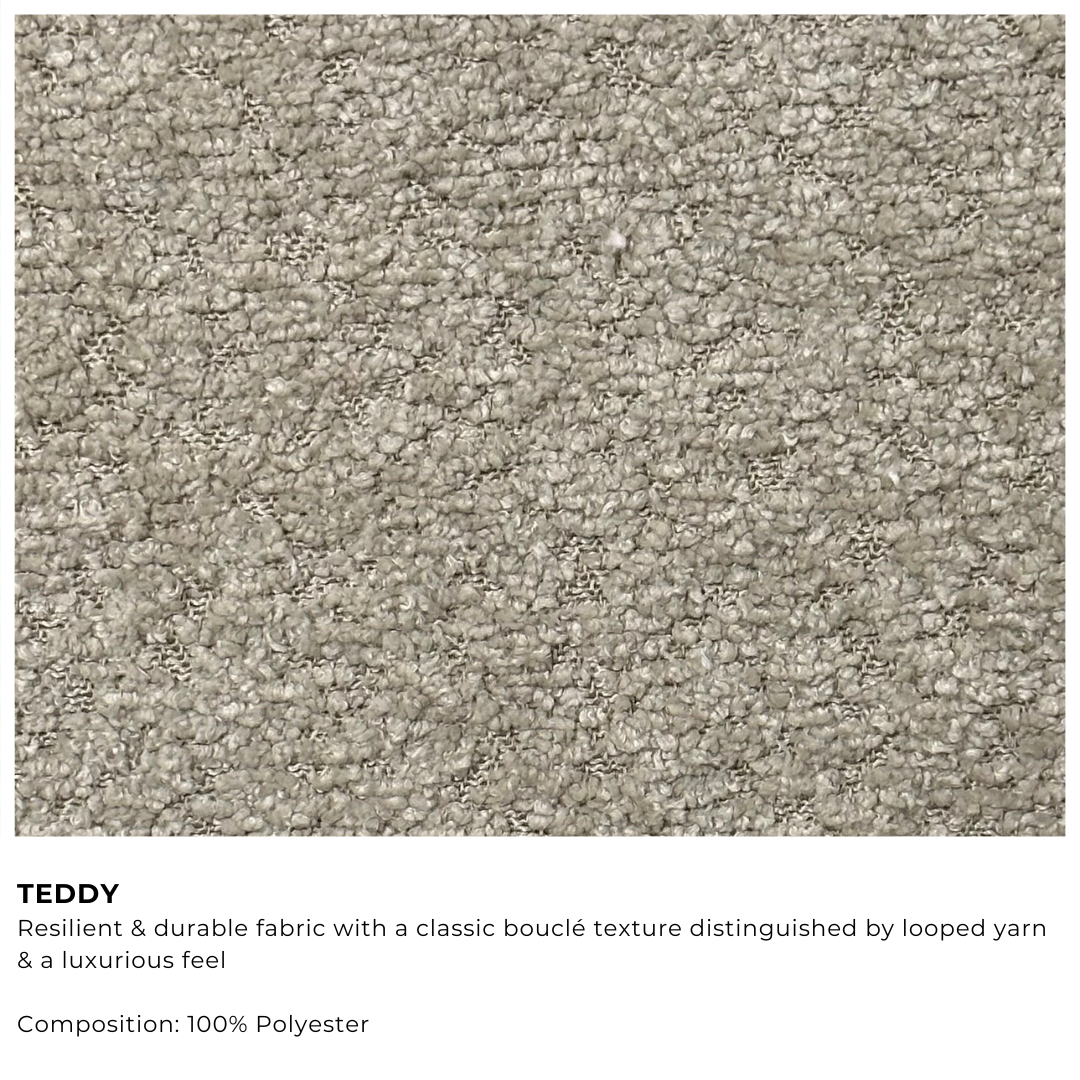 Teddy fabric swatch with description