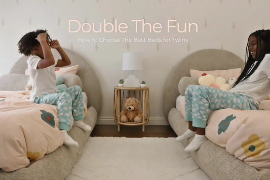 Two twin soft bed frame sets for twin siblings