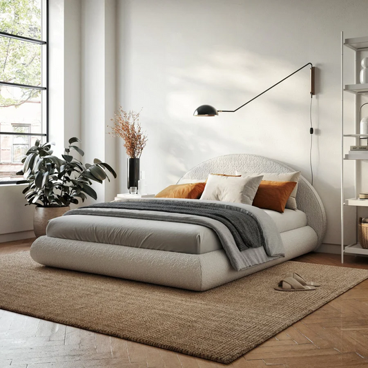 The Luna bed frame and headboard set inside a minimalistic bedroom