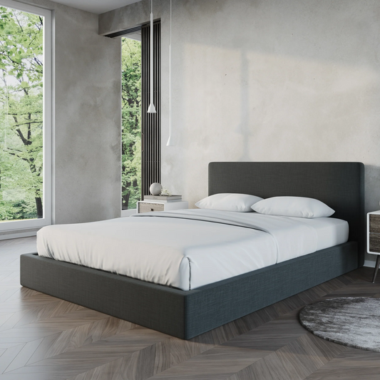 The classic bed frame and headboard from SoftFrame designs in Charcoal