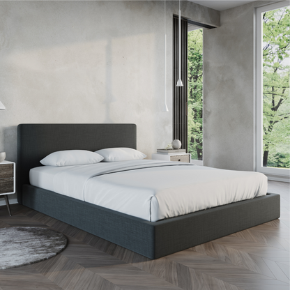 Classic Bed Set: Bed Frame + Headboard | Charcoal