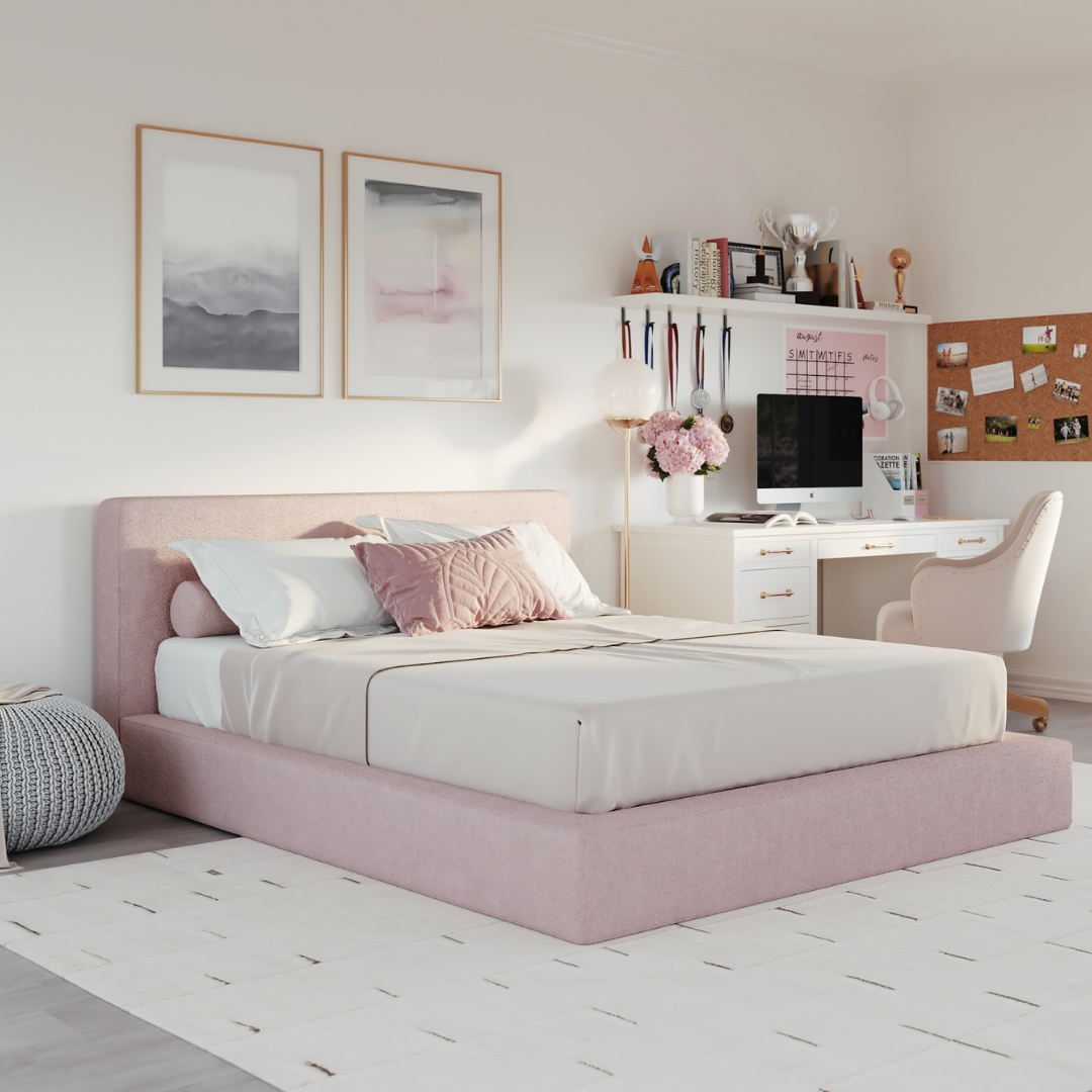 Ultra Bed Set: Bed Frame and Headboard | Cotton Candy