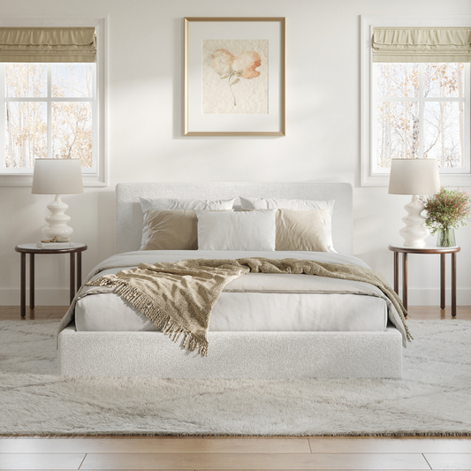 Classic Set: Bed Frame + Headboard | Fabric Boucle