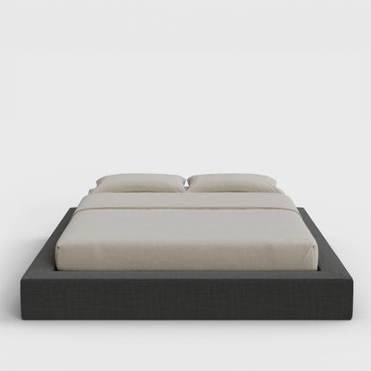 Ultra Bed Frame | Fully Cushioned with Rectangular Sides |  Charcoal Gray Fabric | Front View | SoftFrame Designs