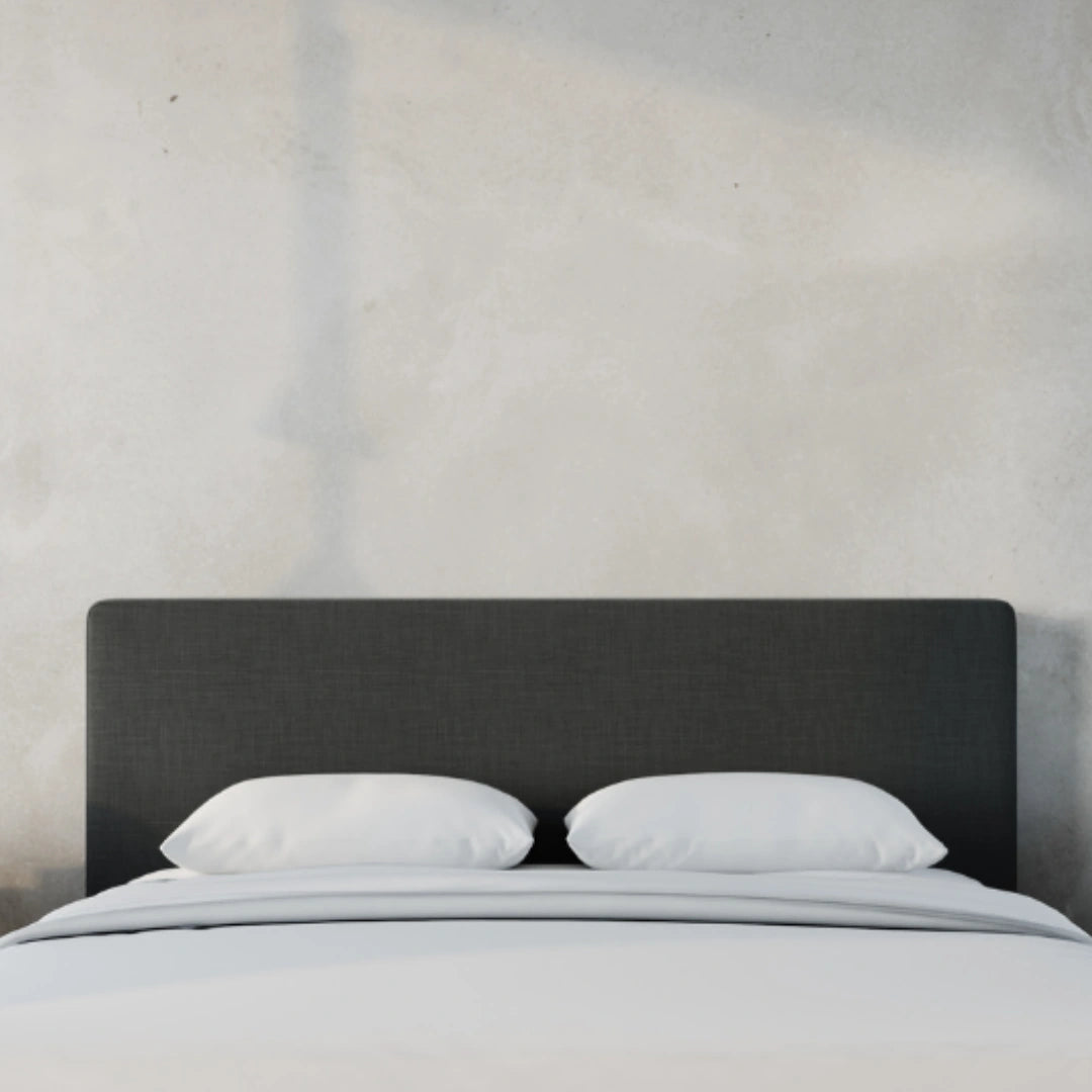 Classic Headboard charcoal | Charcoal | front view | all cushion headboard | SoftFrame Designs |