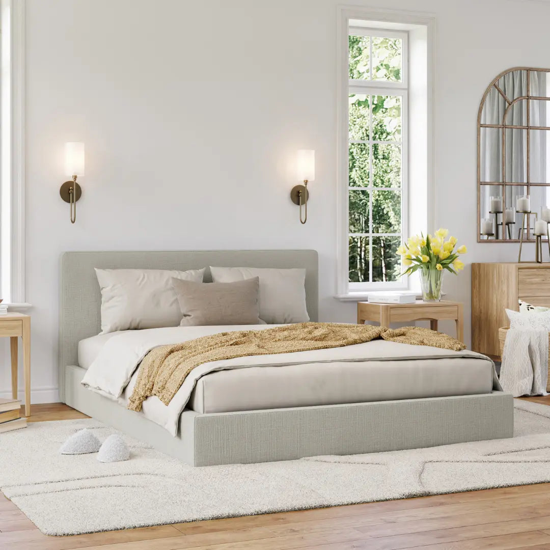 Cloud bed | Classic headboard moon | All cushioned headboard | SoftFrame Designs |