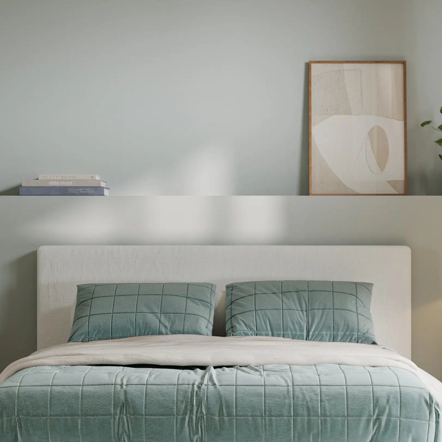 Classic Headboard white | White Headboard | front view | all cushion headboard | SoftFrame Designs |