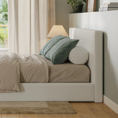 Classic Headboard white | White Headboard | side view | all cushion headboard | SoftFrame Designs |