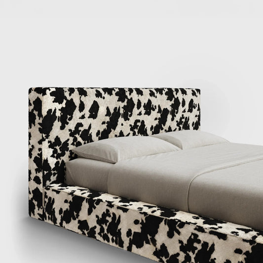 Ultra Headboard | Fully Cushioned Rectangular Headboard |  Vegan Cowhide Fabric | ¾ View | SoftFrame Designs