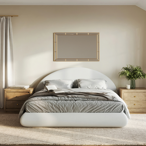 Luna Bed Set: Bed Frame + Headboard | White