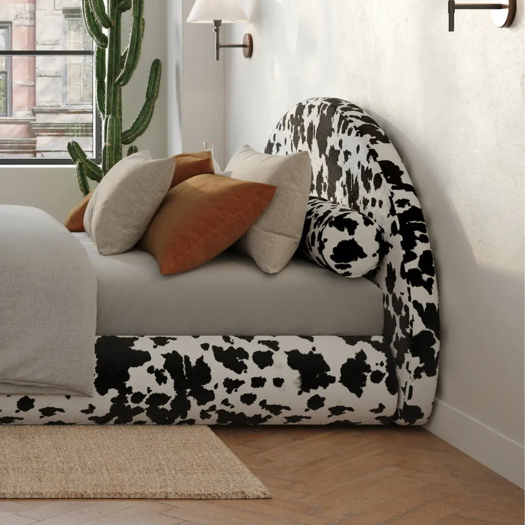 Luna headboard| All cushioned headboard| SoftFrame Designs| Vegan Cowhide