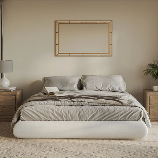 Cloud bed frame| White bed frame| front angle| All cushioned bed frames| SoftFrame Designs