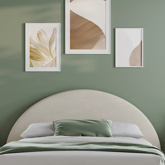 Dune cloud be all cushioned headboard | Luna headboard, Queen, Beige, front view | SoftFrame Designs
