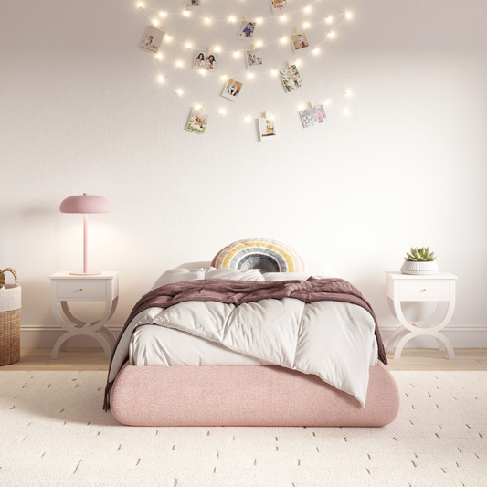 Kids Luna Bed Frame | Fabric Cotton Candy