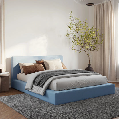 Cloud bed | Ultra bed set in Sky| All cushioned bed set | 3/4 view | SoftFrame Designs