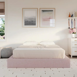 Pink cloud bed | Ultra bed frame, Queen, Cotton Candy pink, Front view | SoftFrame Designs