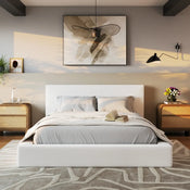 All cushioned bed frame| SoftFrame Designs| Ultra set in White| Front view angle| 