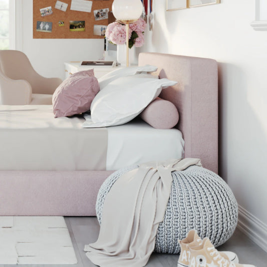 Cloud bed| All cushioned headboard| Pink headboard| Ultra headboard|  SoftFrame Designs|