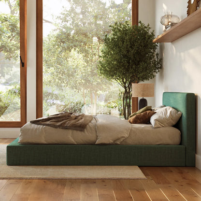 Cloud bed | Ultra set in Forest | All cushioned bed set | side view | SoftFrame Designs