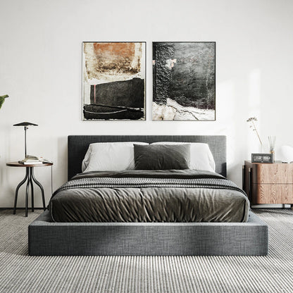 Ultra Bed Set: Bed Frame and Headboard | Charcoal