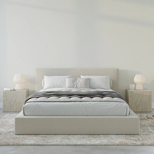 Cloud bed | Ultra set in Dune | All cushioned bed set | Front view | SoftFrame Designs