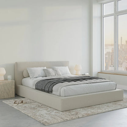 Cloud bed | Ultra set in Dune | All cushioned bed set | 3/4 view | SoftFrame Designs