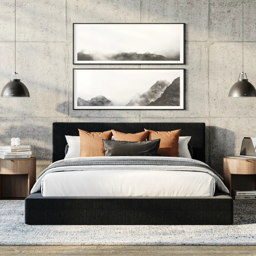 Ultra Bed Set: Bed Frame and Headboard | Onyx