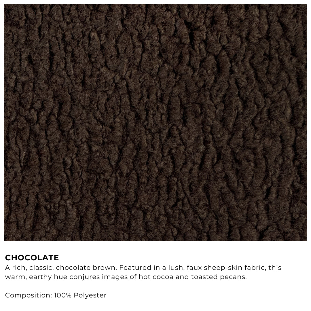Chocolate brown fabric texture with descriptive text below | Chocolate Swat | SoftFrame Designs