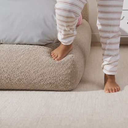 All cushioned bed frames| safe bed for kids| SoftFrame kids| Teddy| front view| Cloud bed|