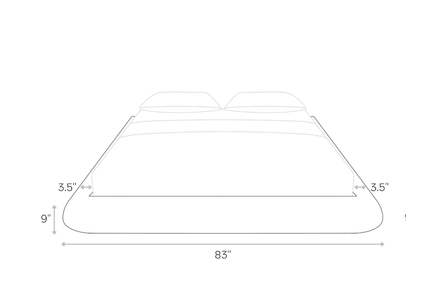 Luna Frame King line art dimensions | SoftFrame Designs