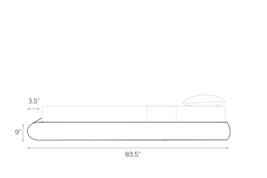 Luna Frame King line art dimensions | SoftFrame Designs