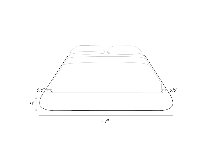 Luna Frame Queen line art dimensions | SoftFrame Designs