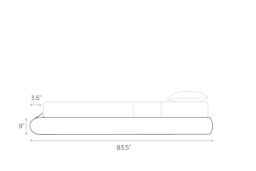 Luna Frame Queen line art dimensions | SoftFrame Designs