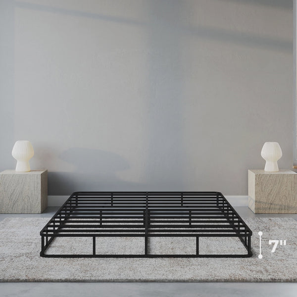 7 inch tall box spring paired with a SoftFrame bed frame